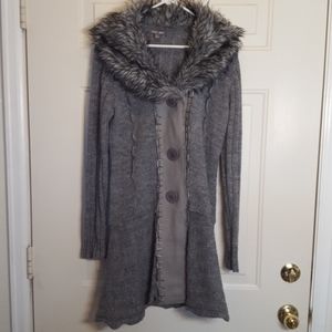 Roz & Ali Long button up Wool Blend Cardigan NWOT